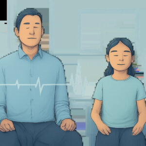 Illustration moderne montrant la cohérence cardiaque comme outil simple pour apaiser le stress et soutenir la récupération. L’image évoque le calme, la concentration et l’énergie retrouvée dans un contexte scolaire et professionnel.